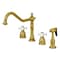 Kingston Brass KB1797PXBS 8" Widespread Kitchen Faucet W/ Brass Sprayer, Brushed Brass KB1797PXBS - alternate 1